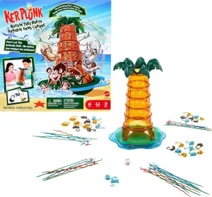 Mattel Games Kerplunk Rockin’ Tree Party Game for Kids, Families & Parties, Features Animal Pieces