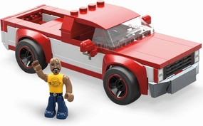 MEGA Hot Wheels Building Toy Race Car Playset, 83 Chevy Silverado with 89 Pieces, 1 Micro Action Figure Driver, Red, Kids Age 5  Years