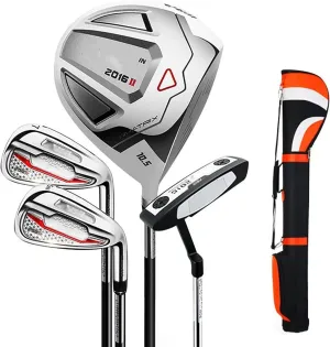 Men's Right-Handed Golf Club Set, with Carbon Shafts, Titanium Alloy Woods, Includes Putter, Irons, and Ball Bag