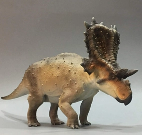 Mercuriceratops Statue Chasmosaurus Ceratopsidae Dinosaur Figure Triceratops Realistic Resin Animal Model Toys Collector Decor Gift for Adult GK (1/20(without Base))