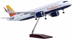Metal Aircraft Model 47cm for A320 Bhutan W Light and Wheel Landing Gears Resin Plane Model Table Ornaments Toy Aviation Enthusiasts(No Light)