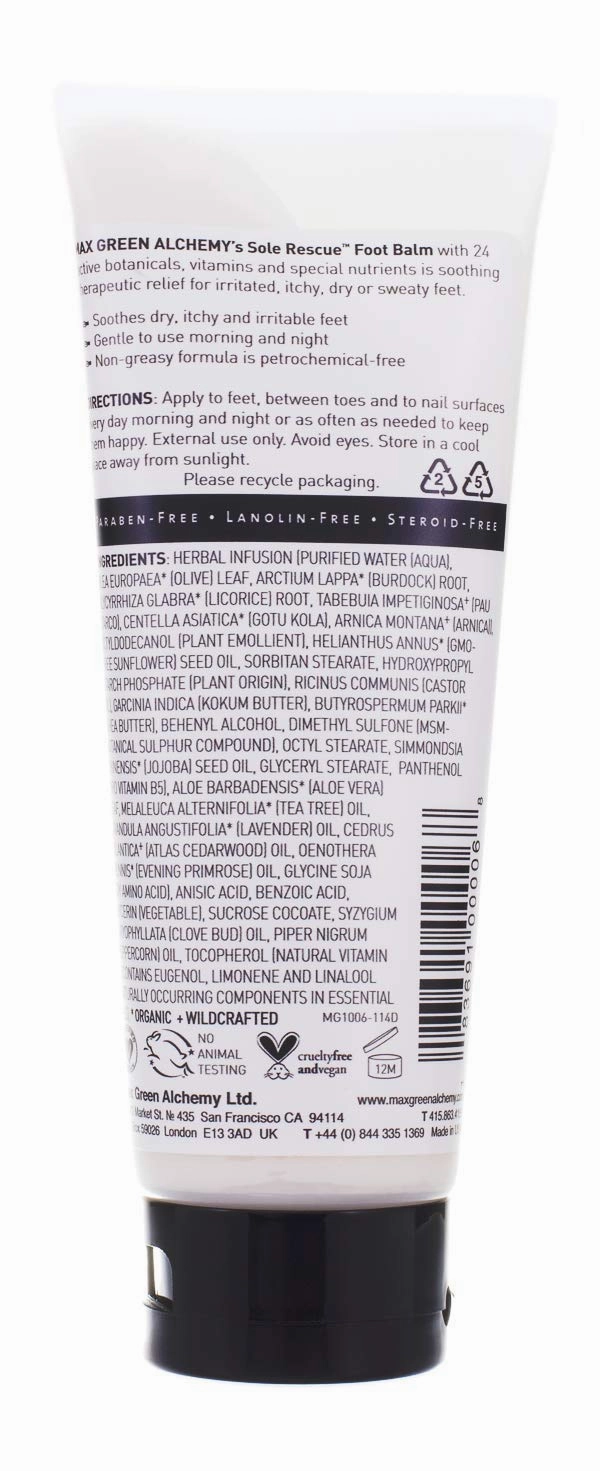 MGA Vegan Foot Balm - Sole Rescue Organic Formula Soothes & Moisturizes Dry, Itchy & Sore Feet | Foot Cream with Essential Oils for Dry & Cracked Feet | Non Greasy | 2 Oz
