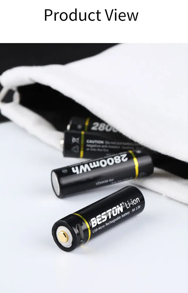 Micro USB 1.5V Li-ion BESTON  Rechargeable AA Battery for Toys