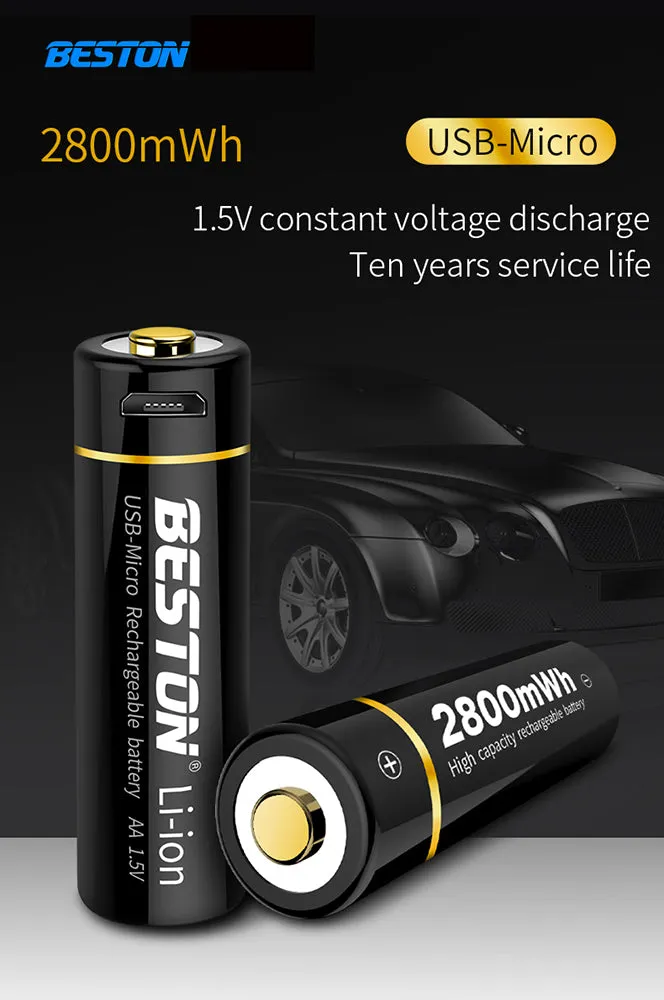 Micro USB 1.5V Li-ion BESTON  Rechargeable AA Battery for Toys