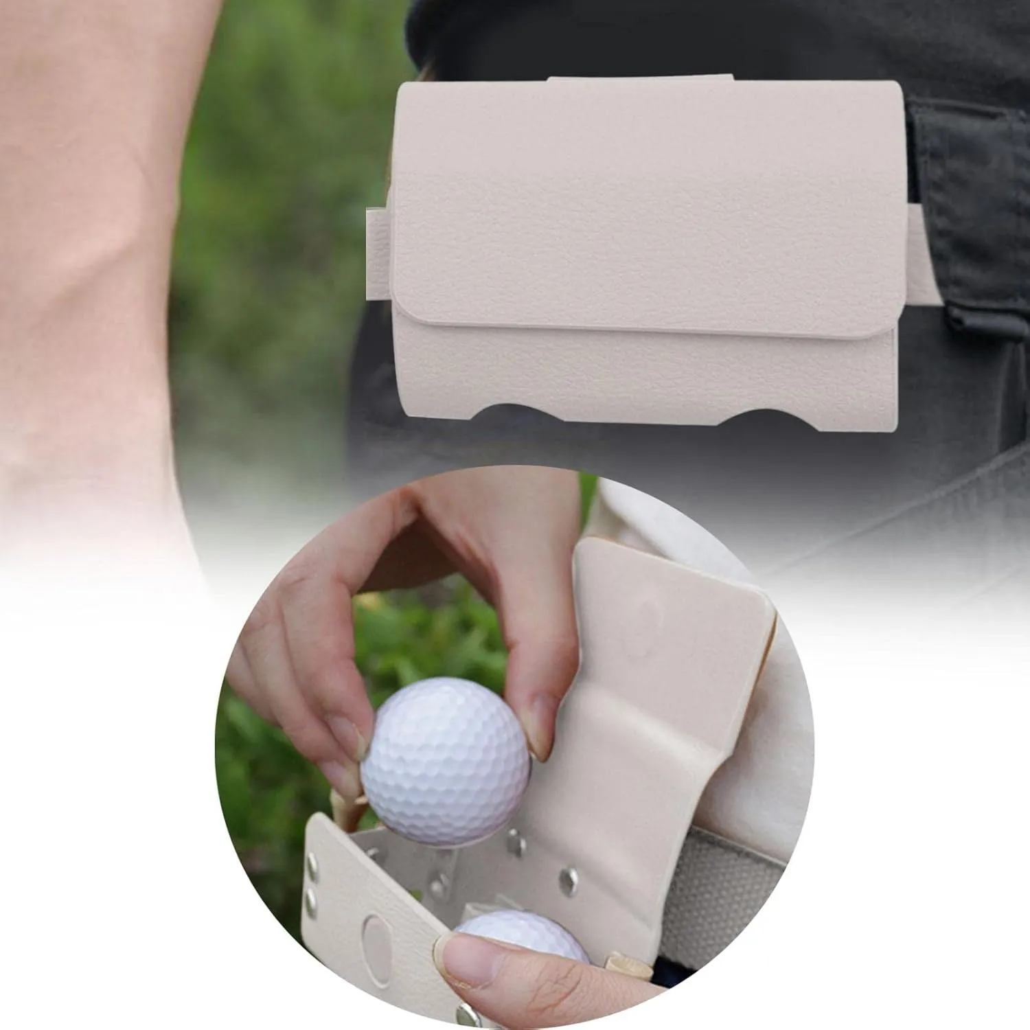 Mini Golf Ball Bag Pouch, Belt Waist Bag, Holds 2 Golf Balls Women Men Container Golfers Gift Organizer Case Golf Tee Holder Accessories