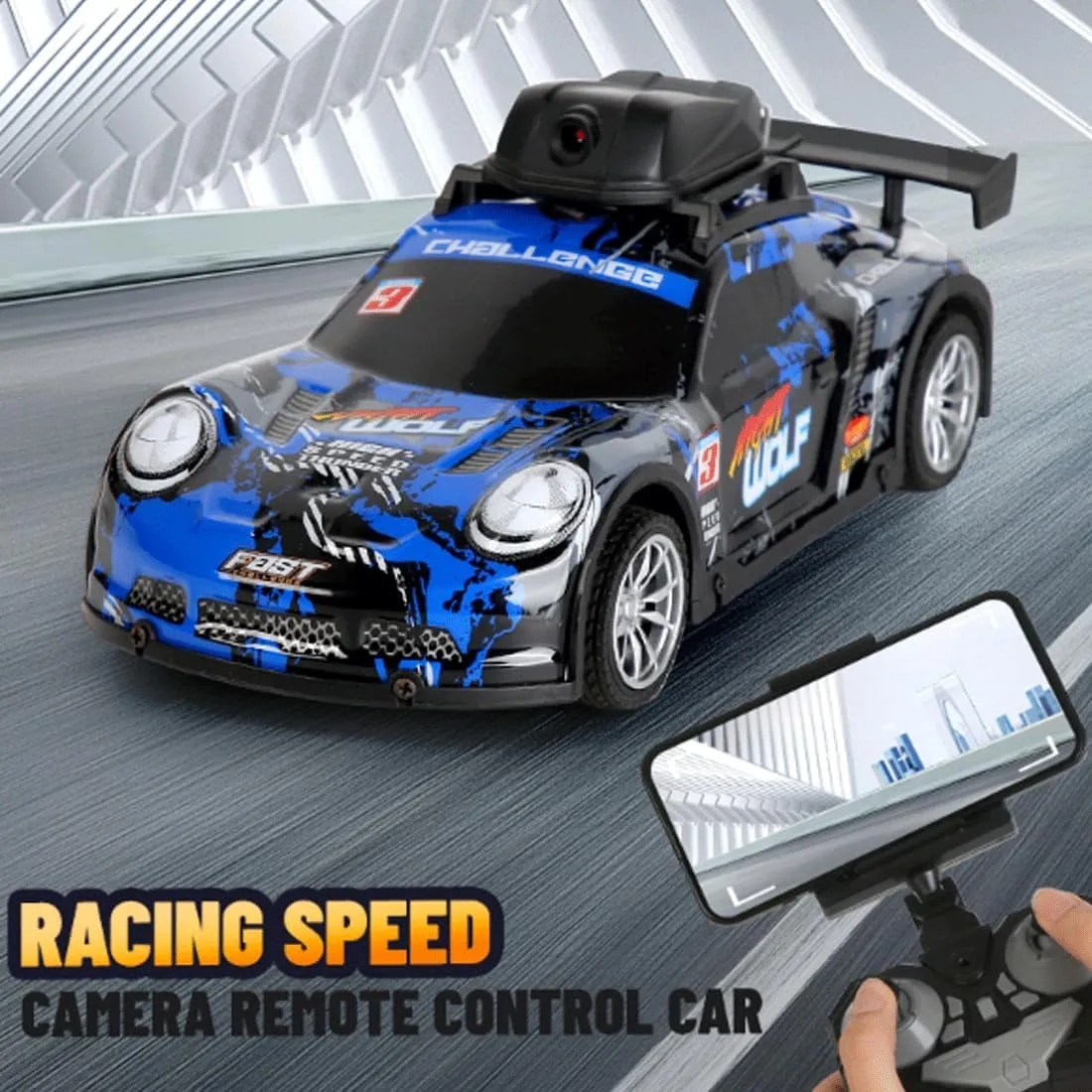 Mini HD Camera RC Car with App Control, 2.4GHz 4CH RC Drift Car with LED Light, RC Racing Toys Hobbyist Gift