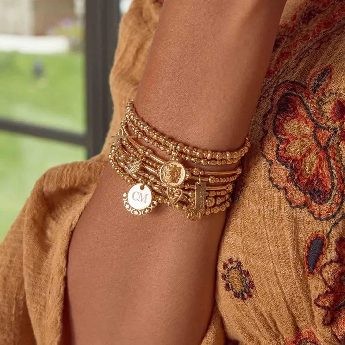 Mini Noodle Ball Heart In Heart Bracelet - Gold - GBMNB1092