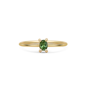 Mini Oval Green Sapphire Promise Ring