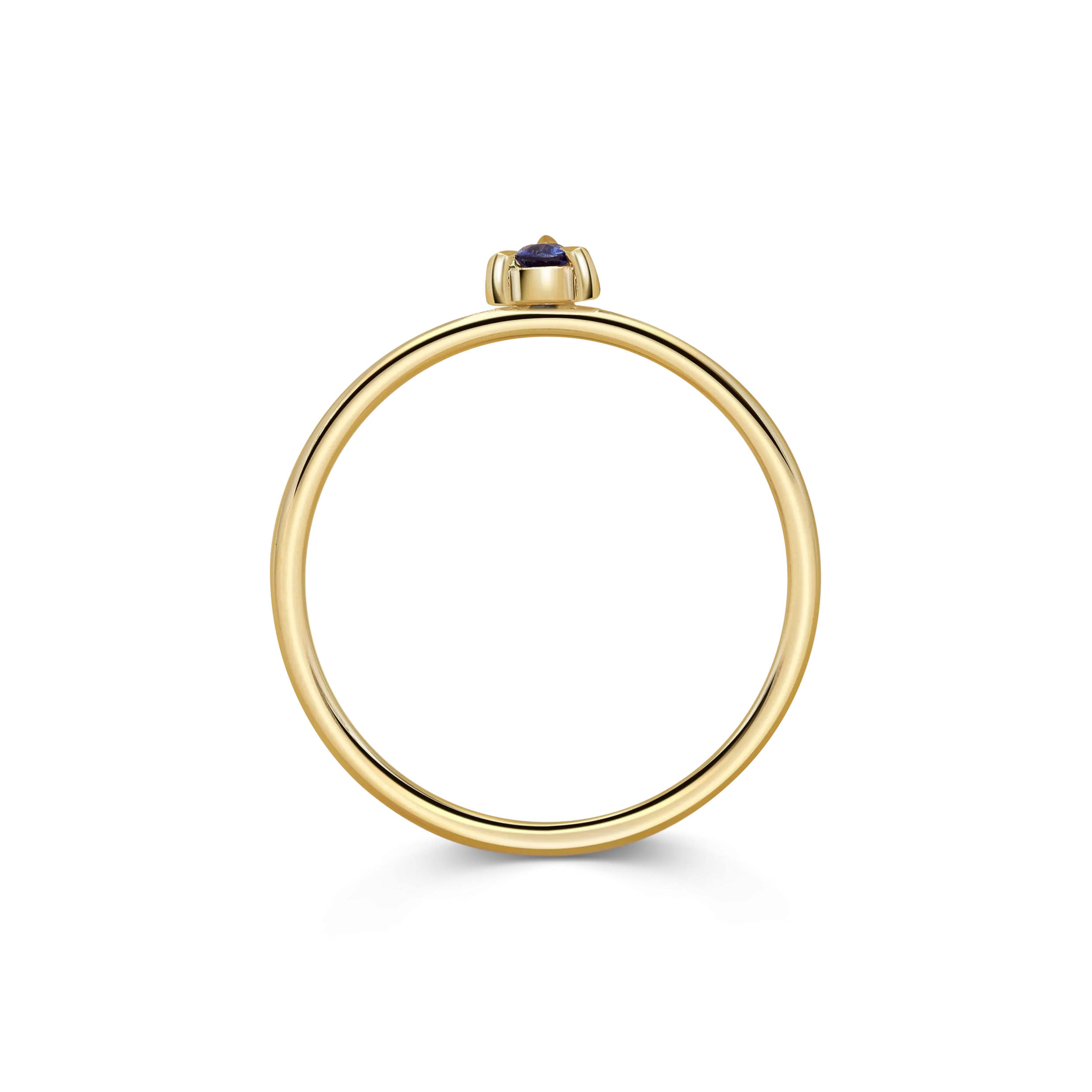Mini Pear Blue Sapphire Promise Ring
