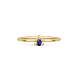 Mini Pear Blue Sapphire Promise Ring