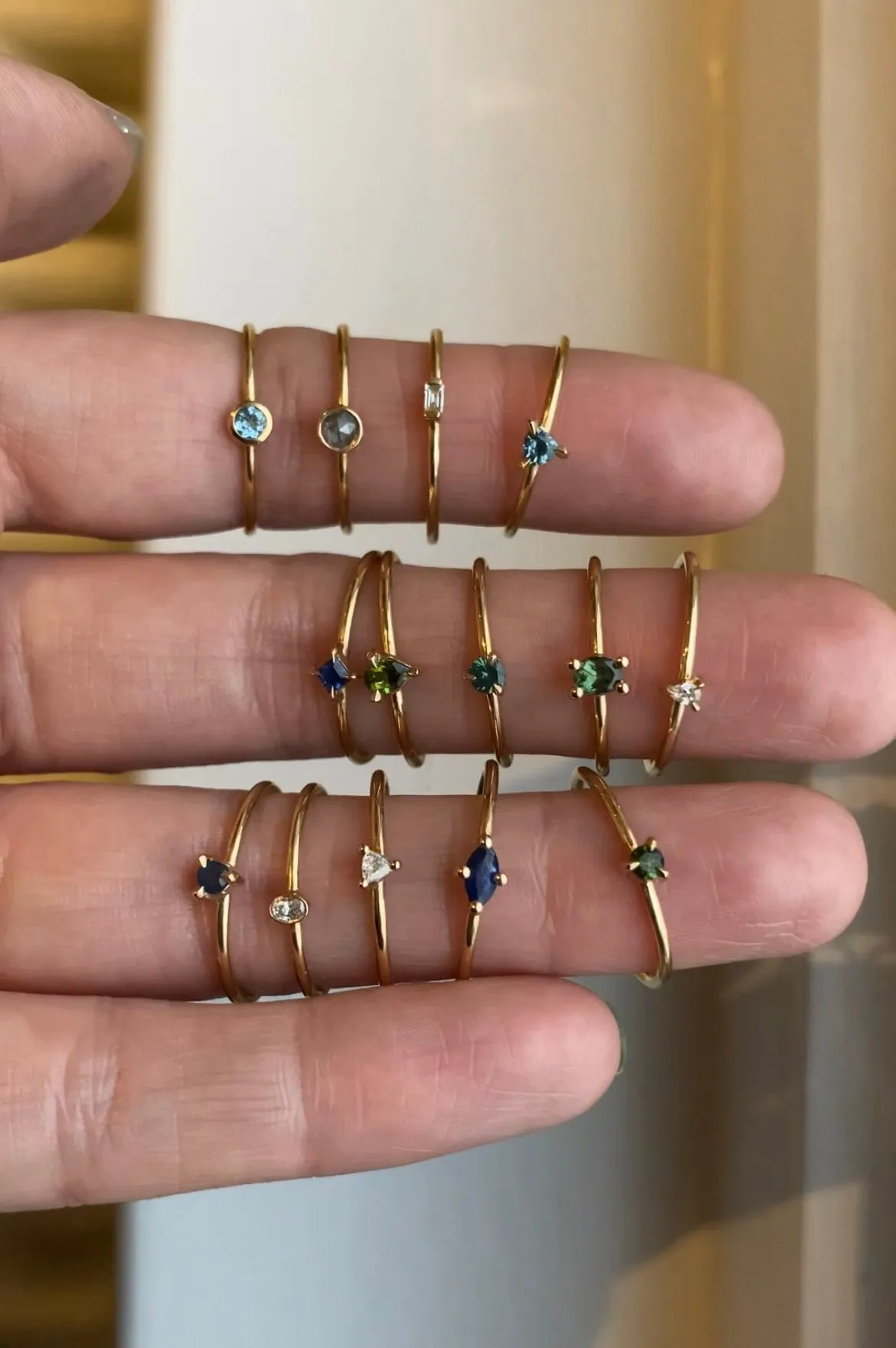 Mini Pear Blue Sapphire Promise Ring
