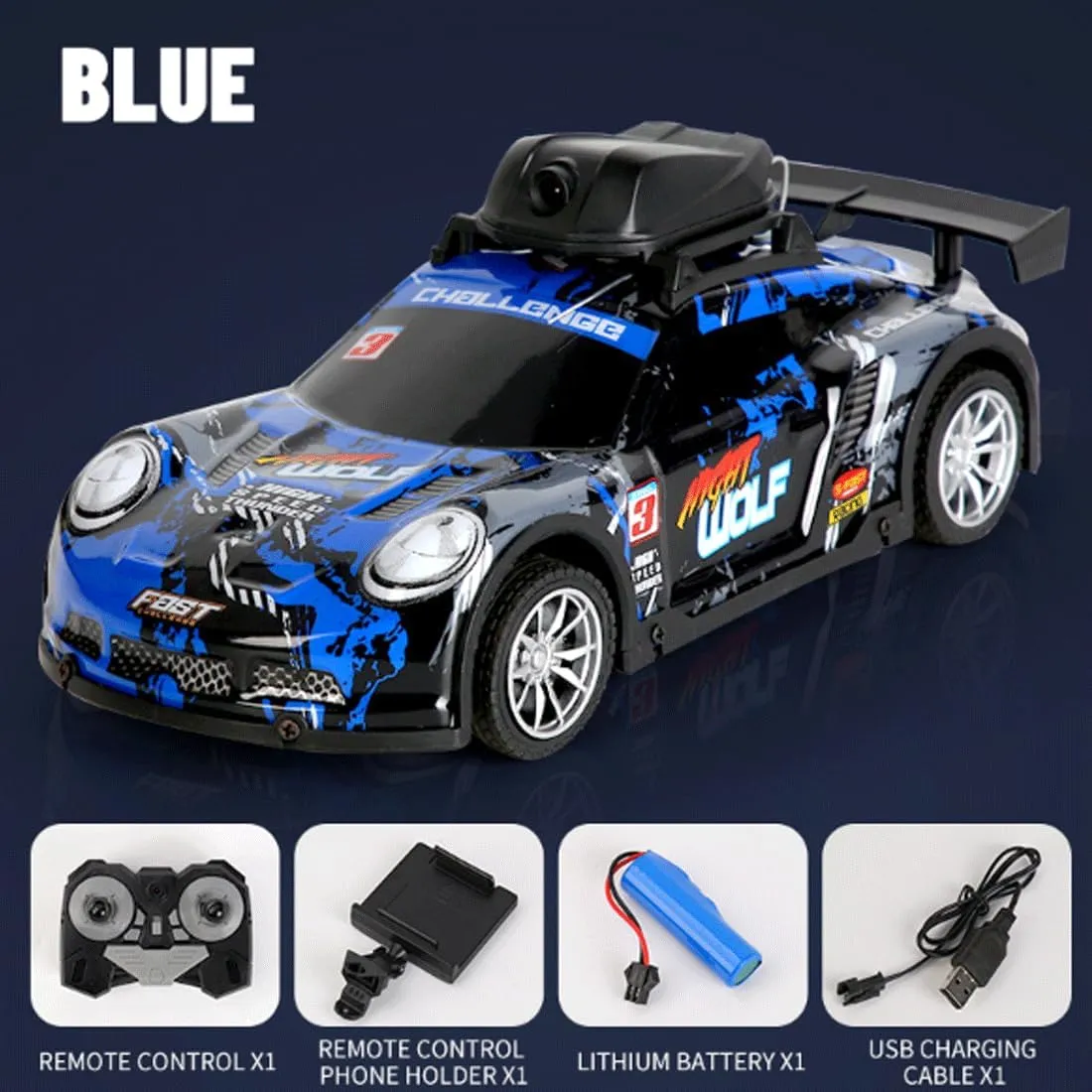 Mini RC Drift Car for Adult, 2.4G 4CH Remote Control Drift Car, 4WD Electric RC Racing Cars with HD Camera & LED Light