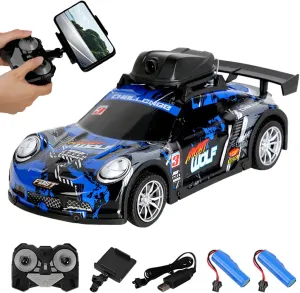 Mini RC Drift Car for Adult, 2.4G 4CH Remote Control Drift Car, 4WD Electric RC Racing Cars with HD Camera & LED Light