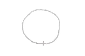 Mini side cross bracelet silver