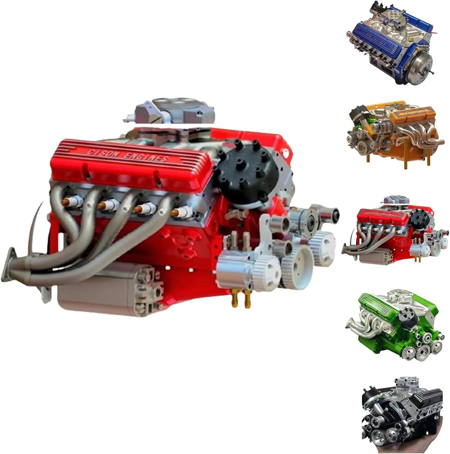 Mini V8 Engine Kits That Runs,89%-Gasoline Ohv V8 Small-Block Engine Model Kits, Build Your Own Stem V8 Model Engine for Adults,Mini V8 Model Engine Kit (red)