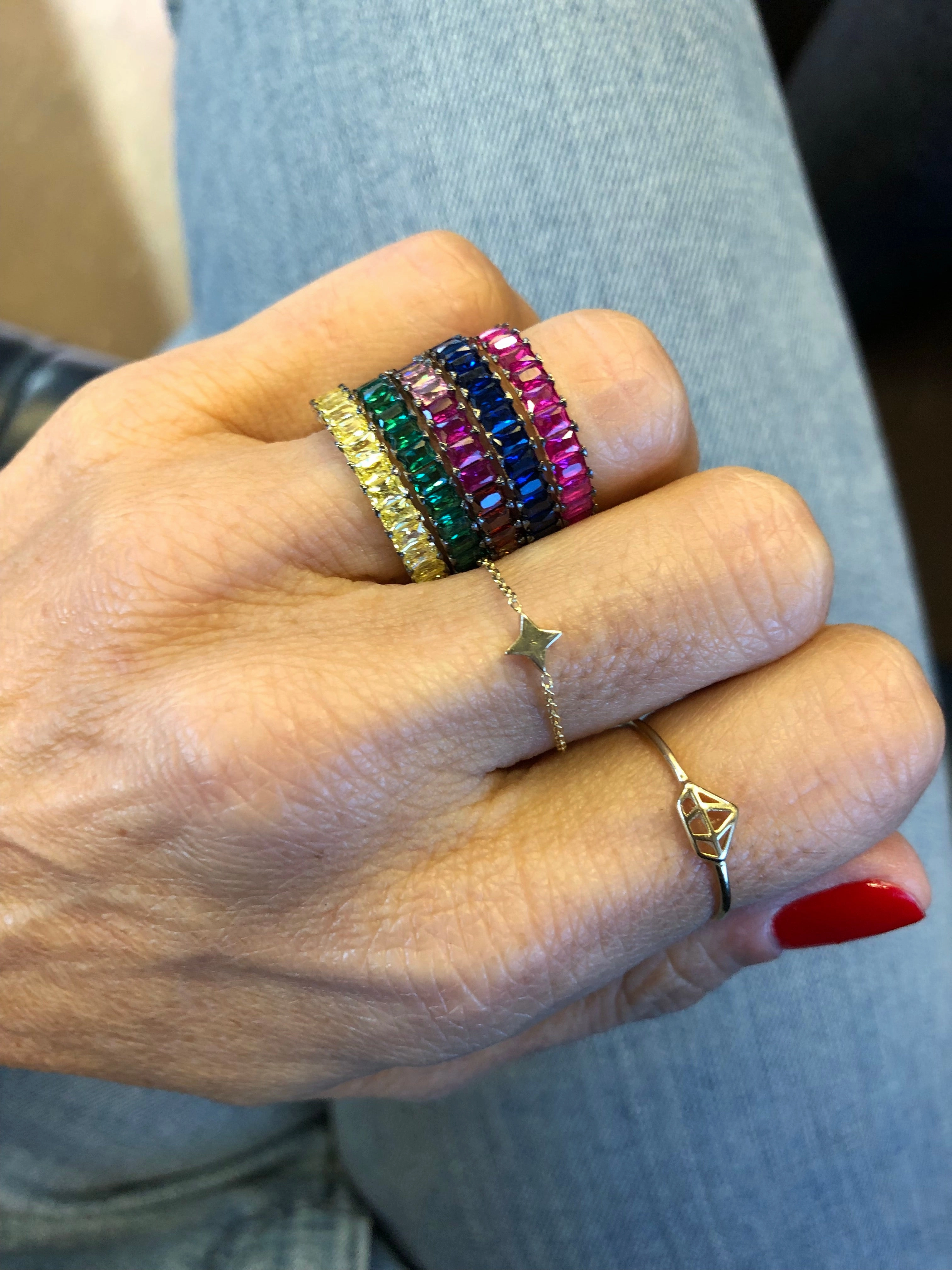 MINI BAGUETTE COLORED BANDS