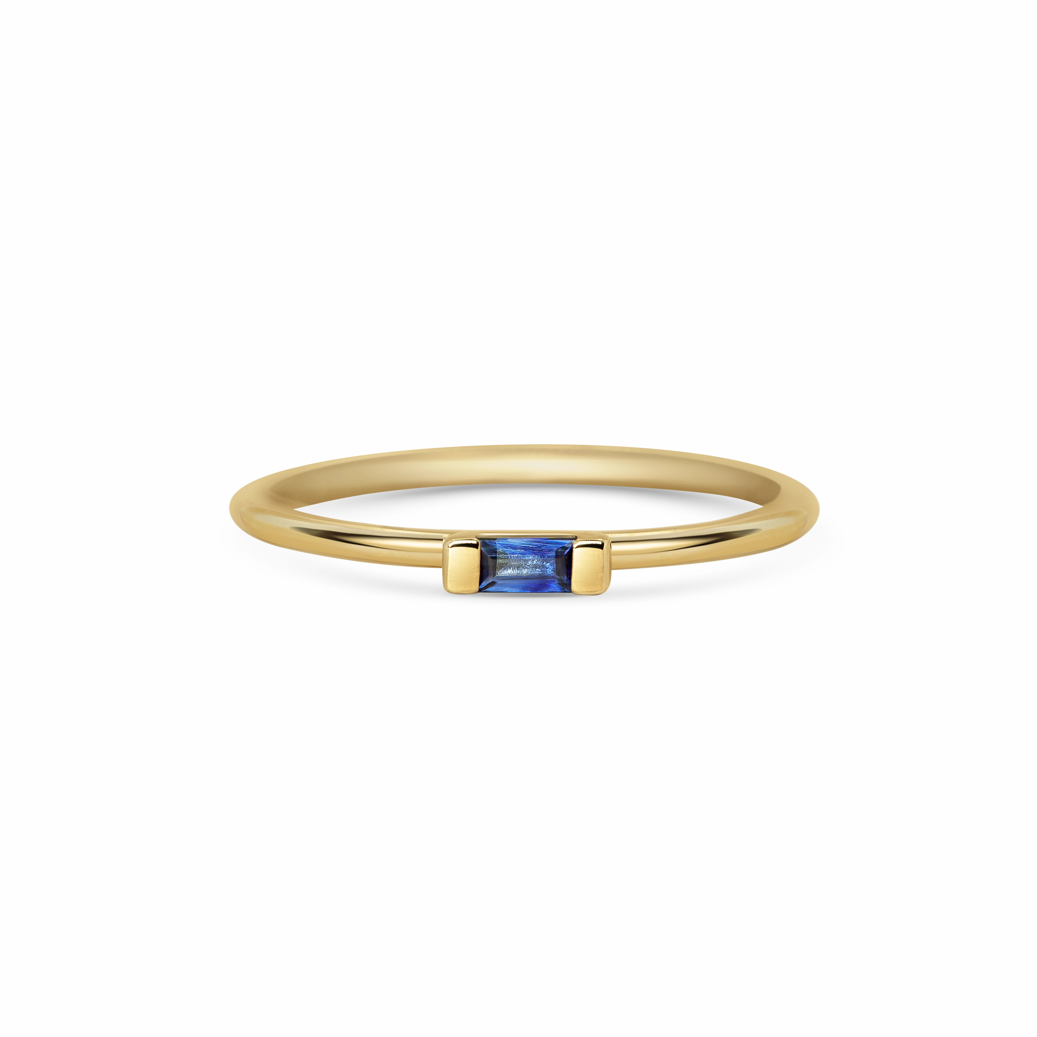 Mini Blue Baguette Sapphire Promise Ring