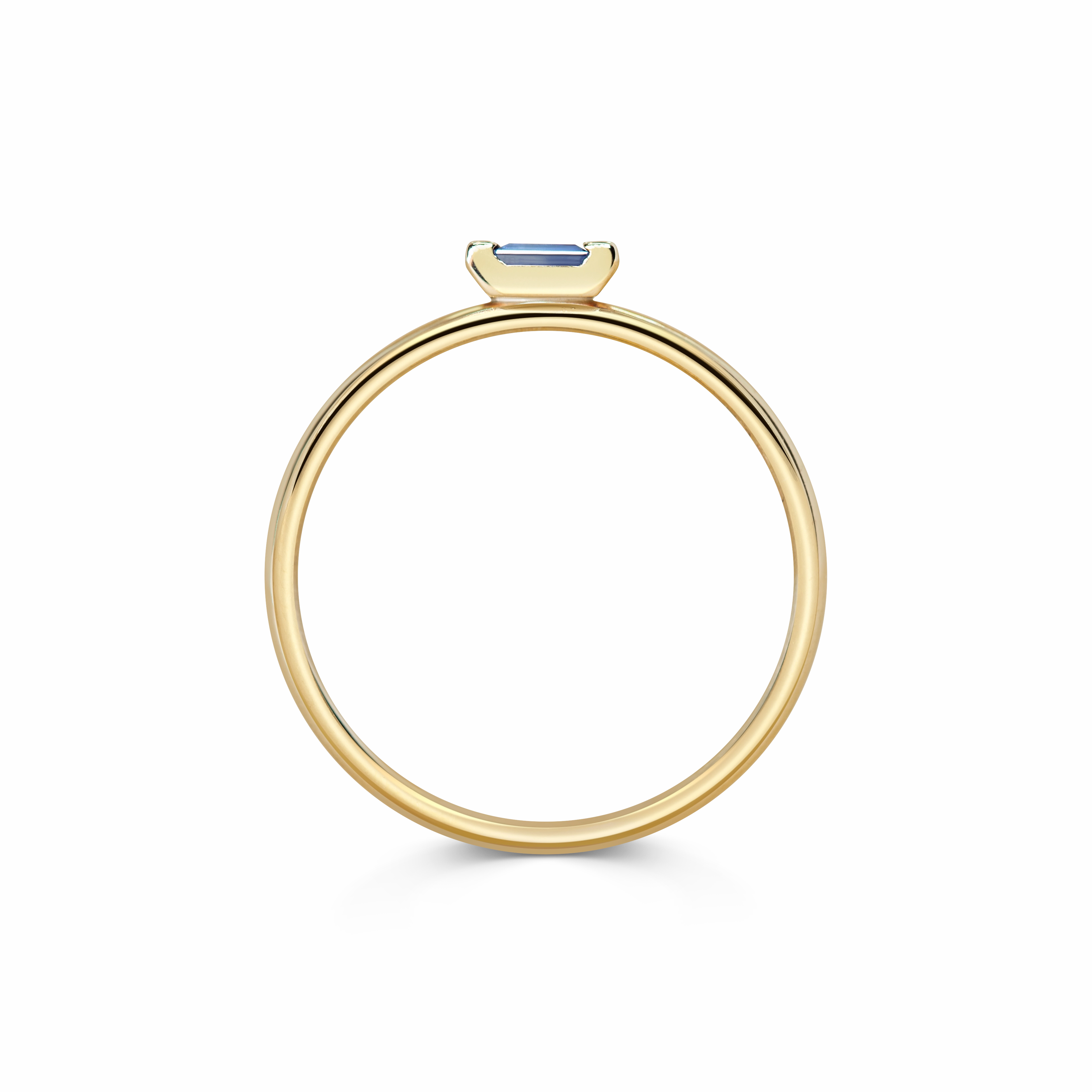 Mini Blue Baguette Sapphire Promise Ring
