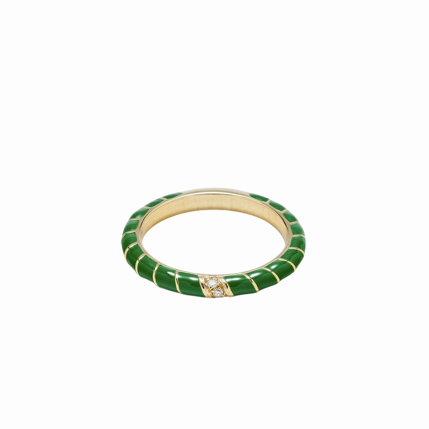 Mini Enamel & Diamond Twisted Candy Eternity Band Ring