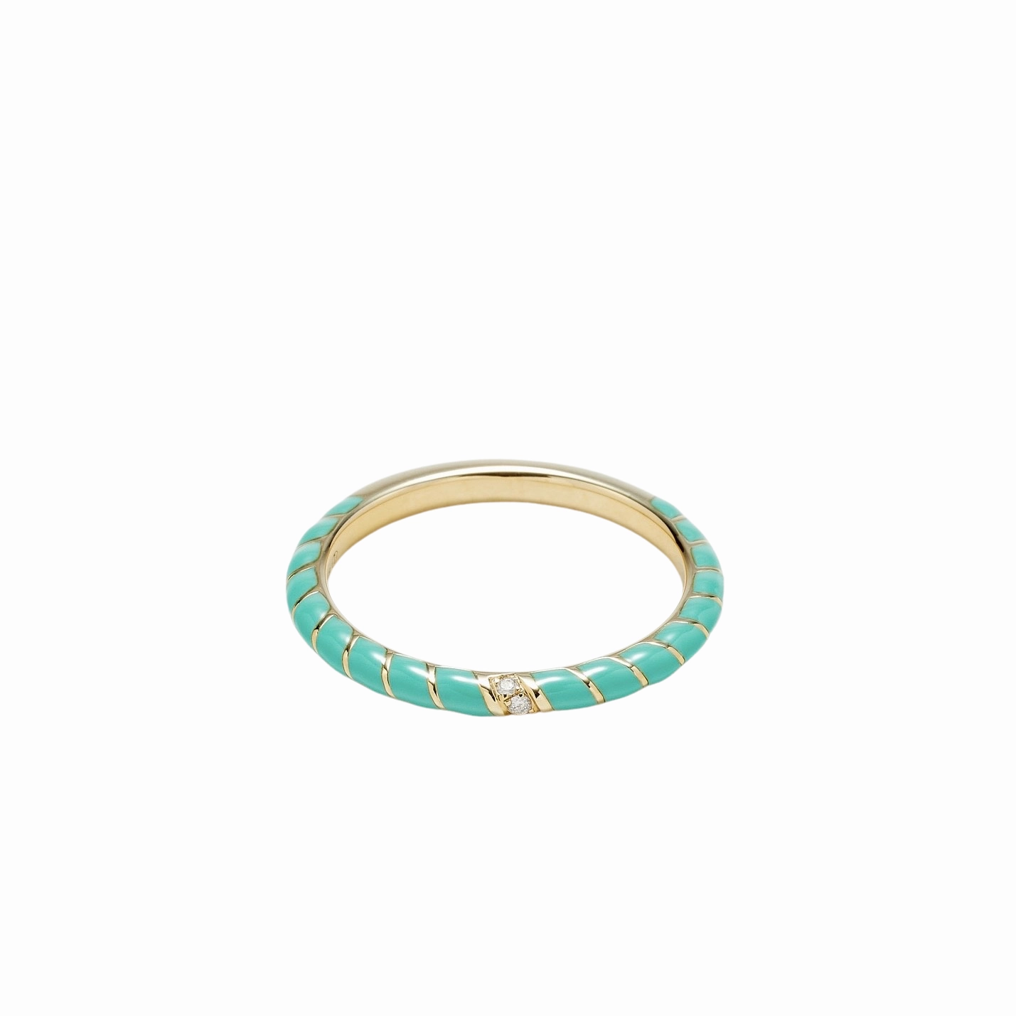 Mini Enamel & Diamond Twisted Candy Eternity Band Ring