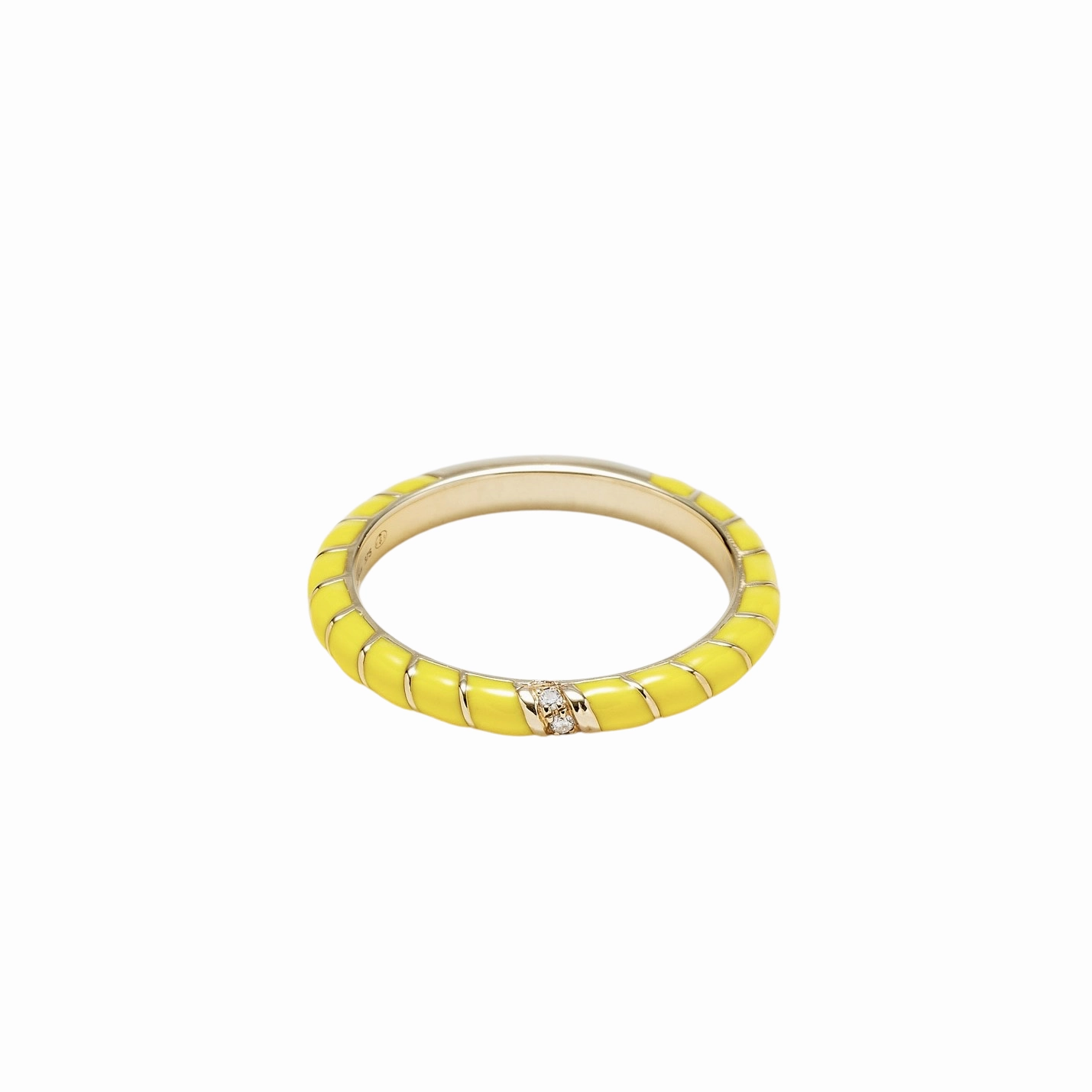 Mini Enamel & Diamond Twisted Candy Eternity Band Ring