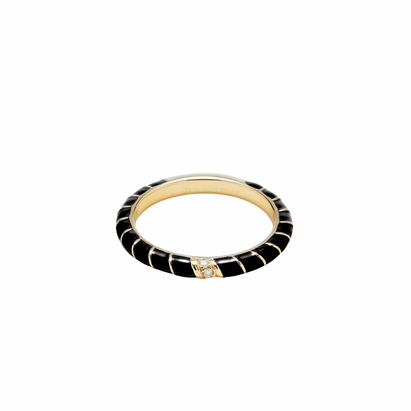 Mini Enamel & Diamond Twisted Candy Eternity Band Ring