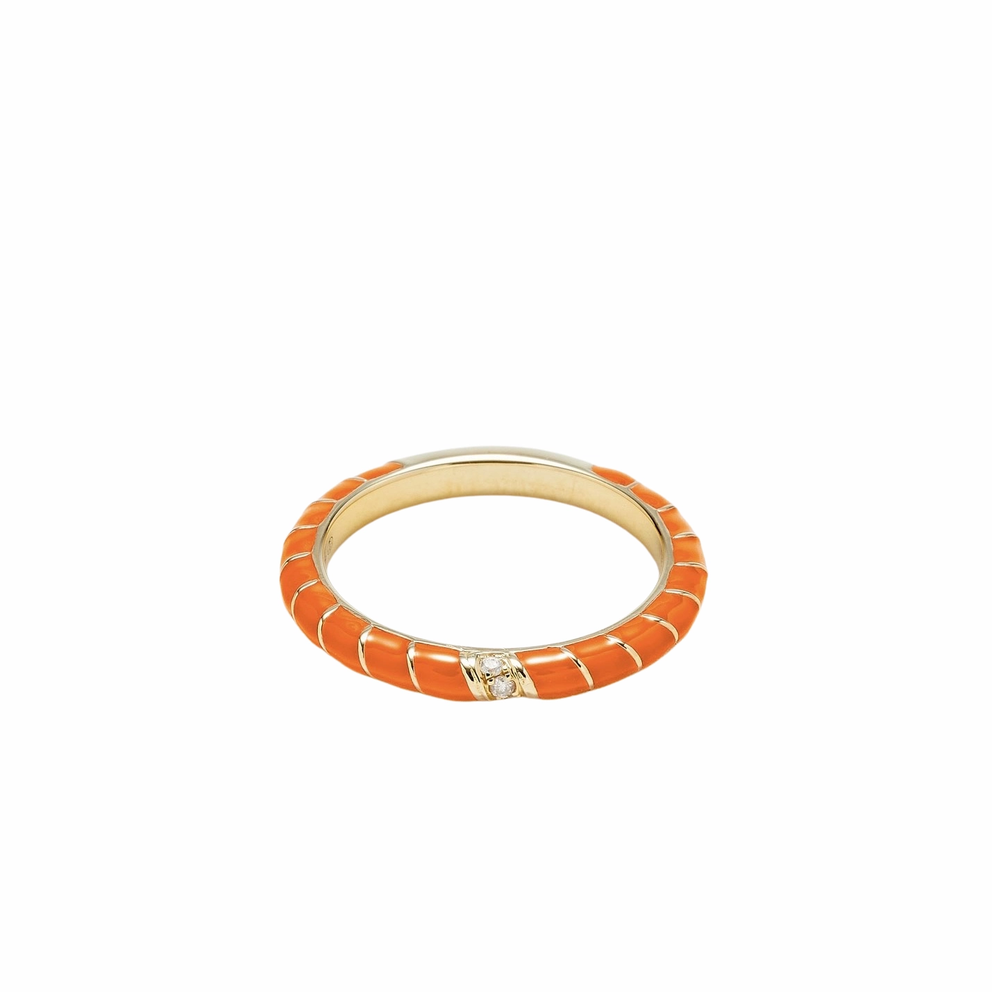 Mini Enamel & Diamond Twisted Candy Eternity Band Ring