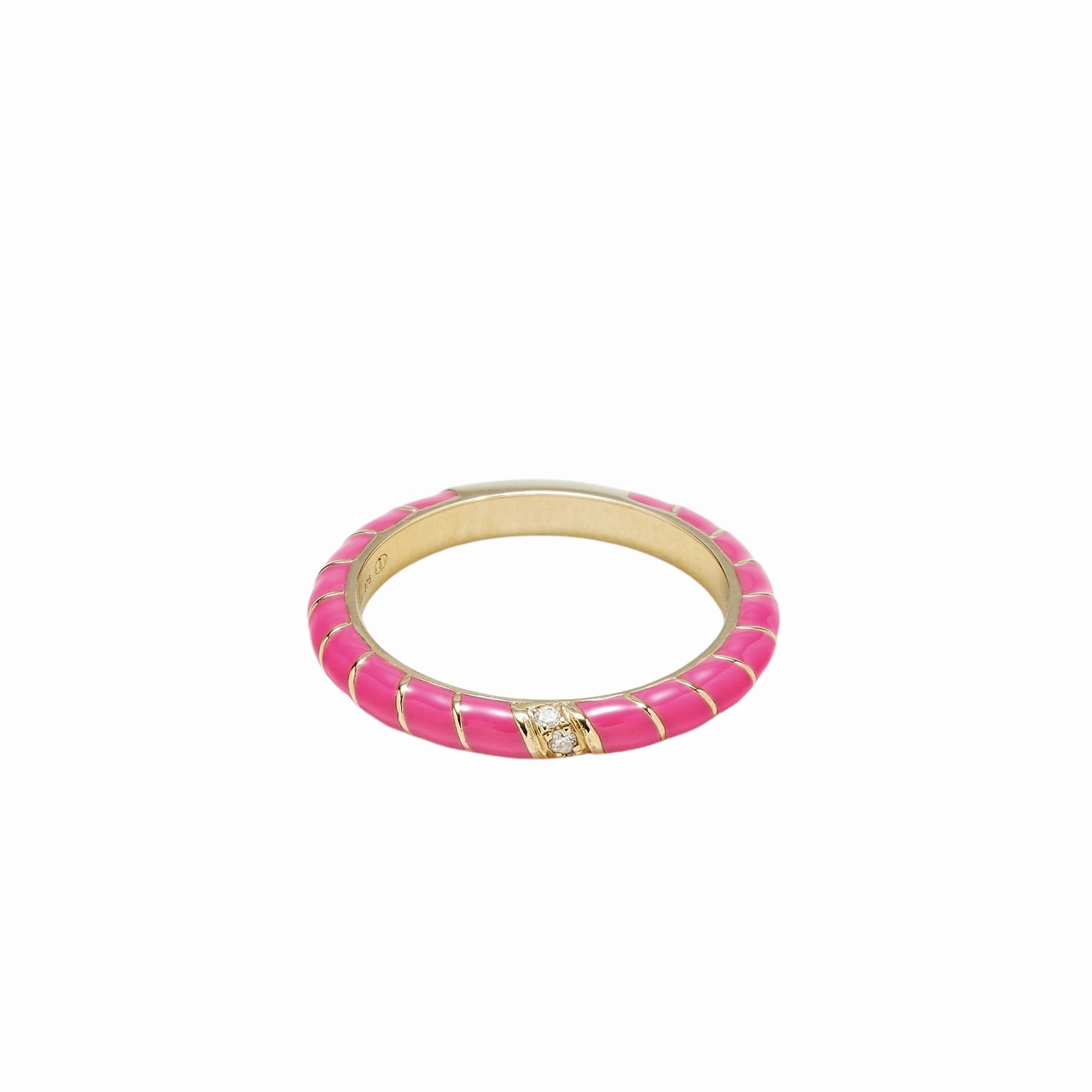 Mini Enamel & Diamond Twisted Candy Eternity Band Ring