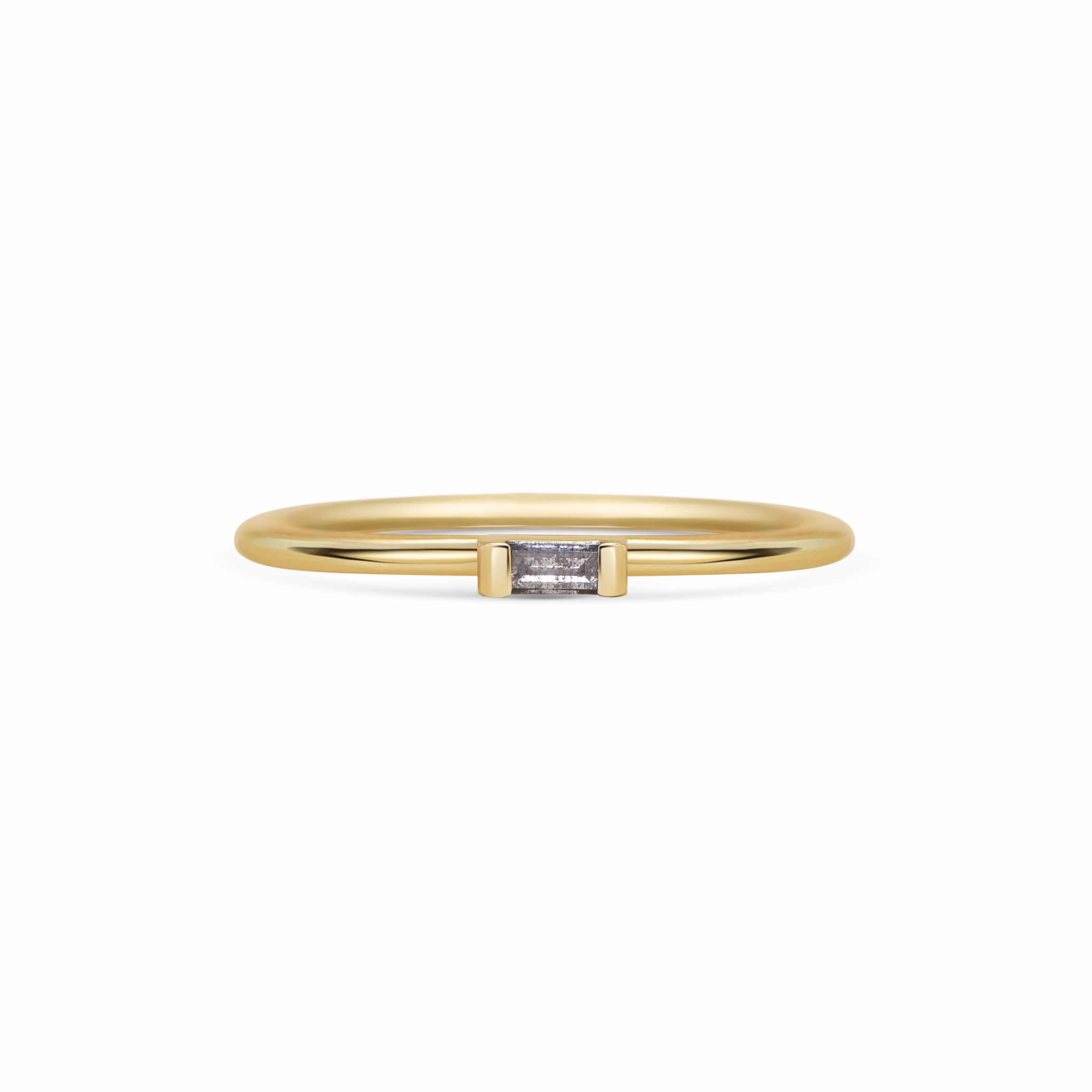 Mini Grey Baguette Diamond Promise Ring