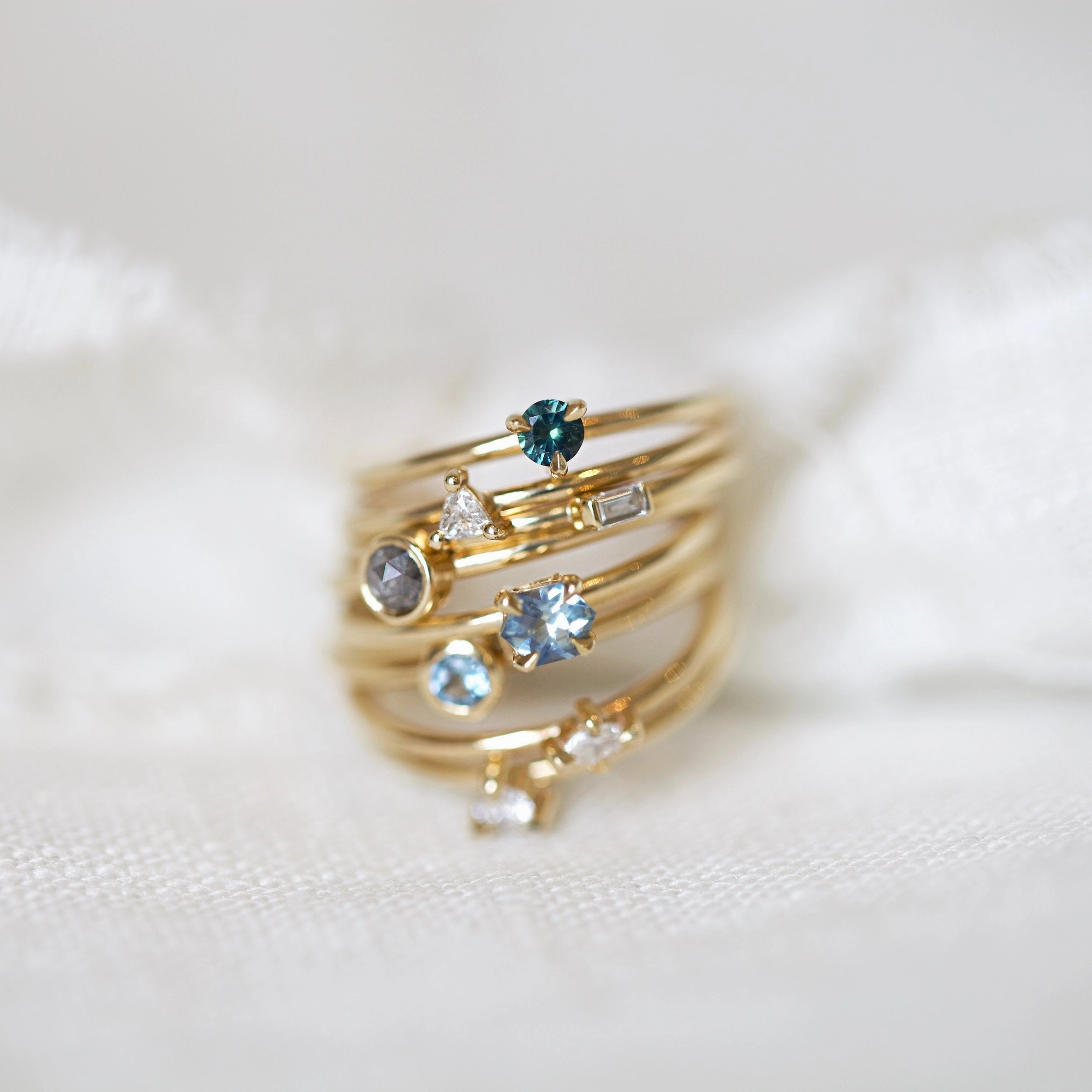 Mini Grey Baguette Diamond Promise Ring