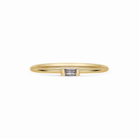 Mini Grey Baguette Diamond Promise Ring