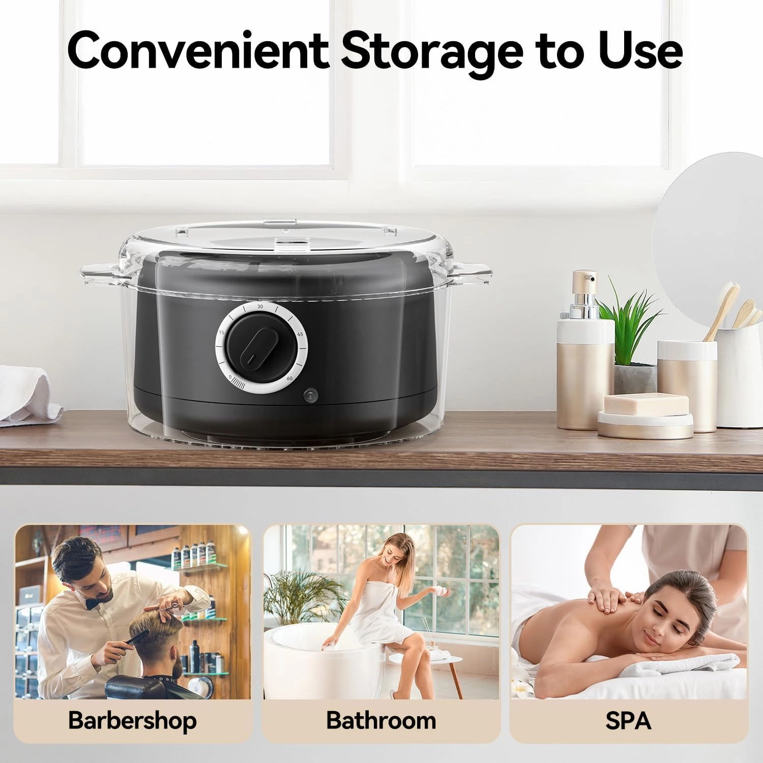 Mini Hot Towel Warmer for Spa, Towel Warmer Esthetician 5-Minute Heating Small Towel Warmer, Portable Towel Steamer for Facials, Bathroom, Barber, at Home Salon(Black-X-Small)