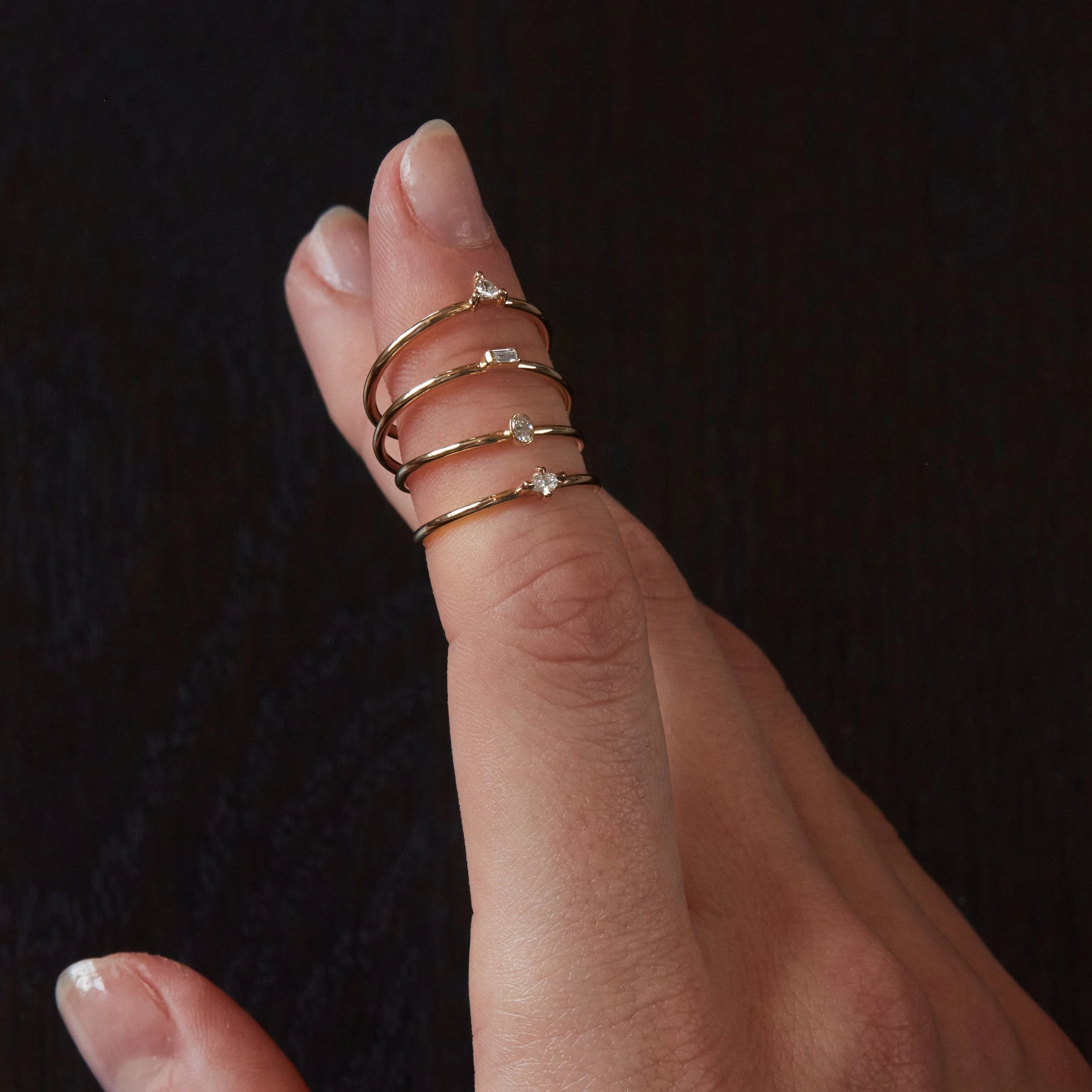 Mini Pear Diamond Promise Ring