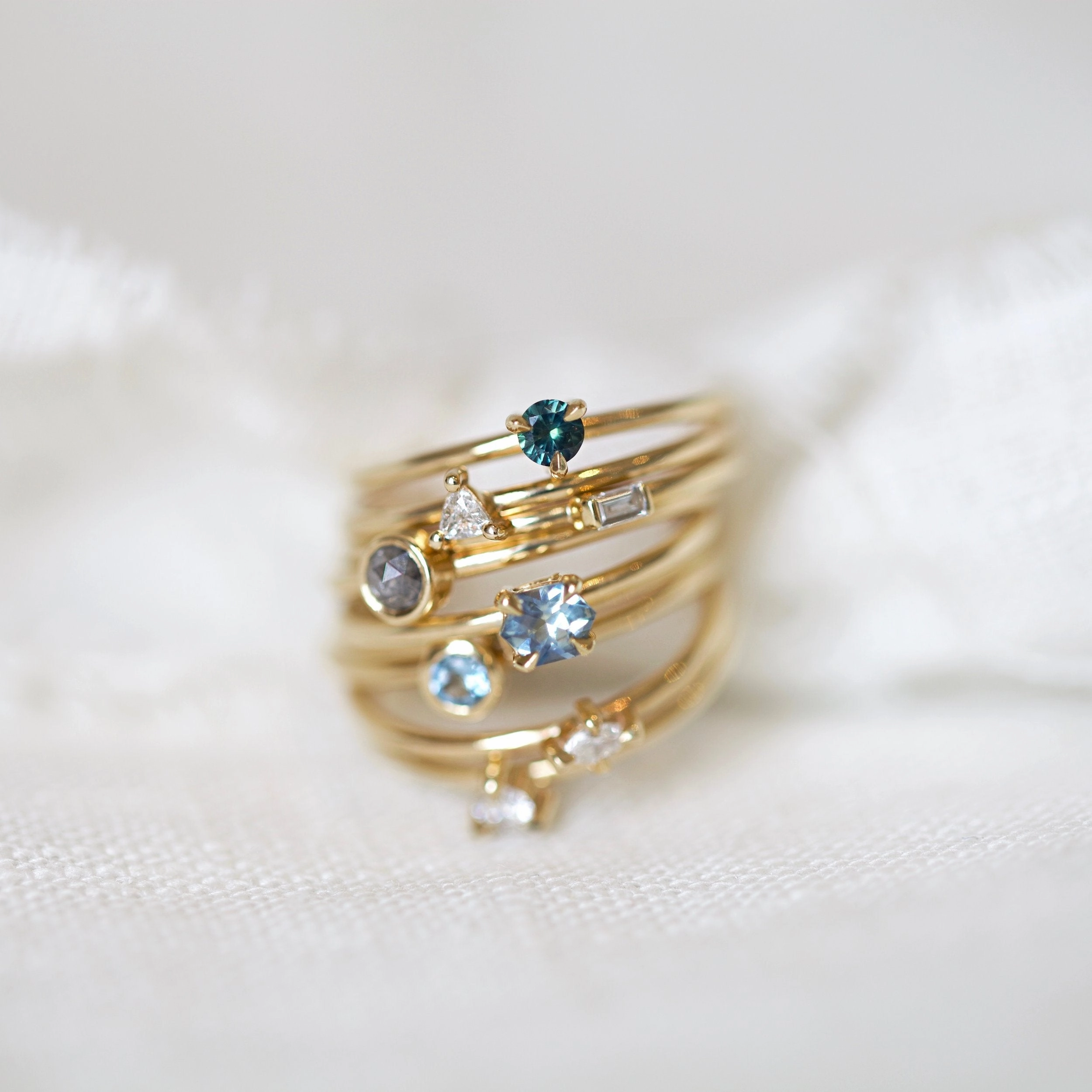 Mini Round Champagne Diamond Promise Ring