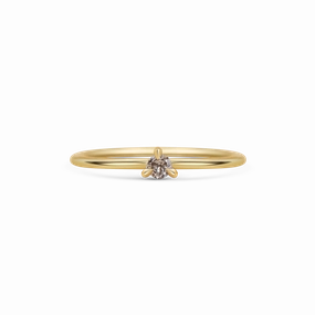Mini Round Champagne Diamond Promise Ring
