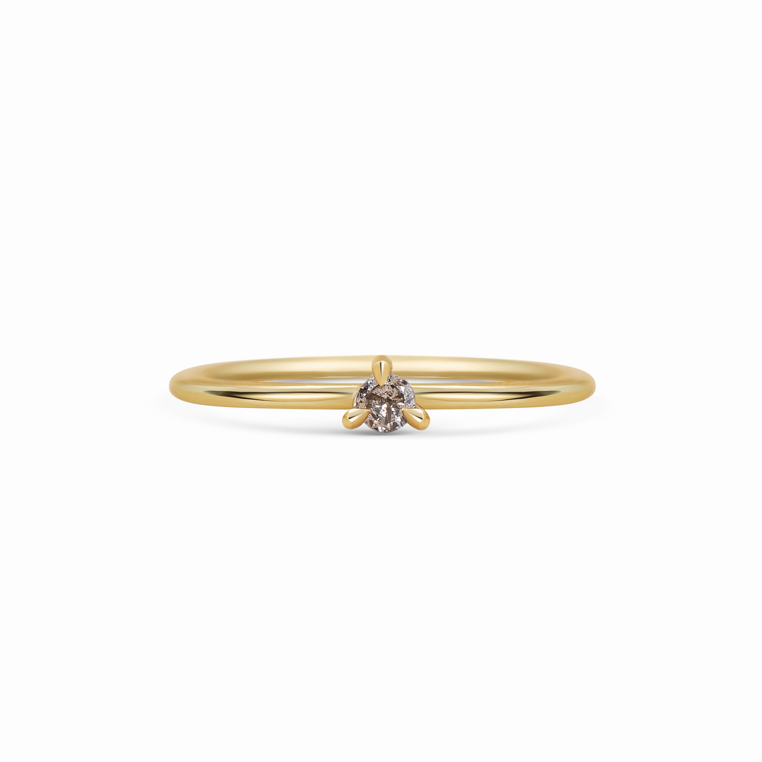 Mini Round Champagne Diamond Promise Ring