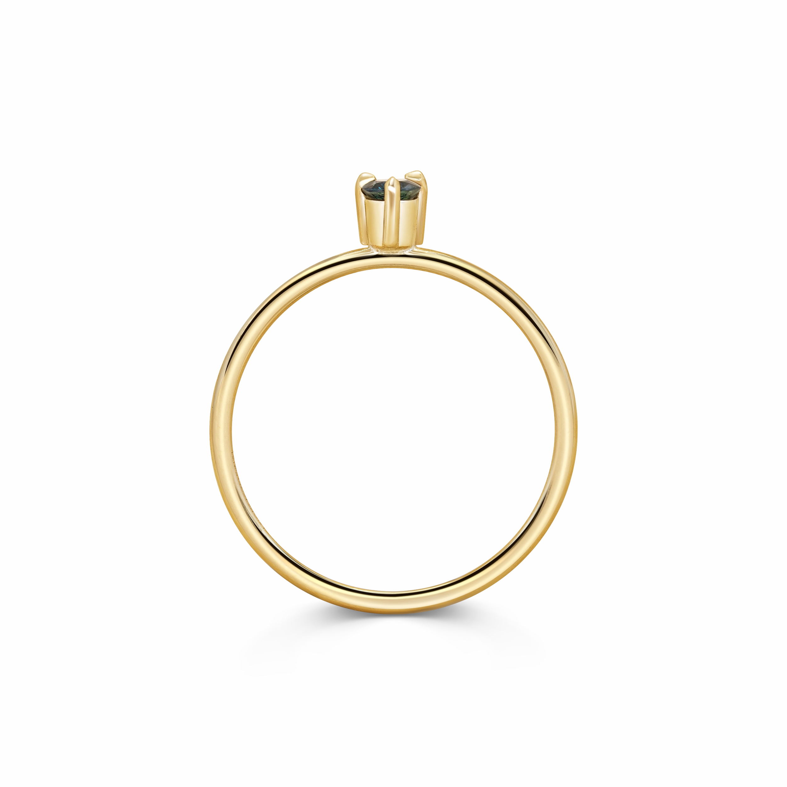 Mini Round Teal Sapphire Promise Ring