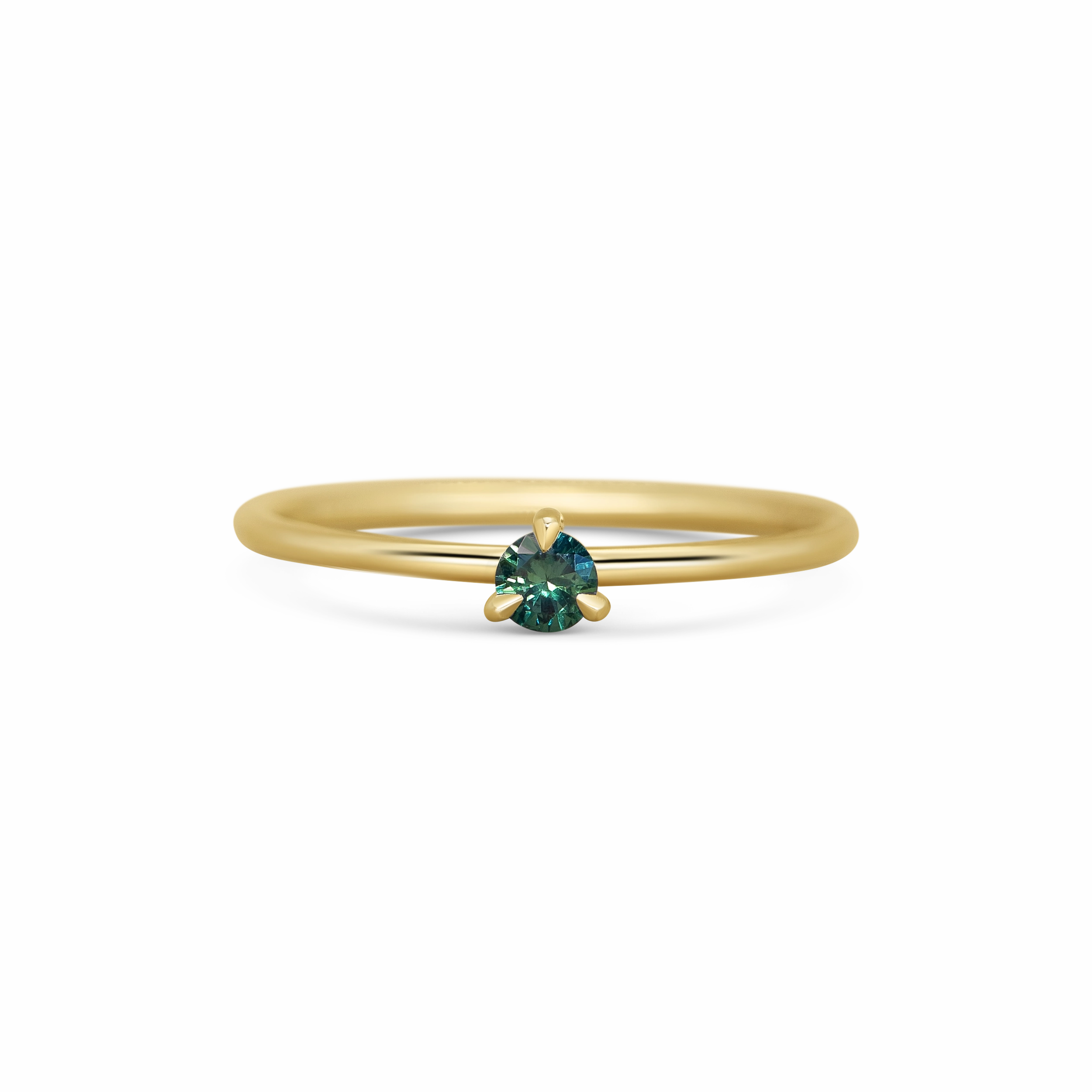 Mini Round Teal Sapphire Promise Ring