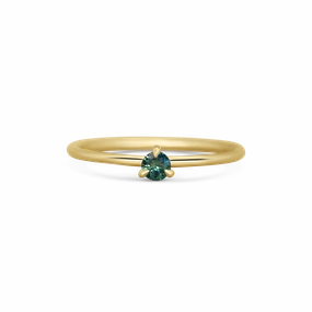 Mini Round Teal Sapphire Promise Ring
