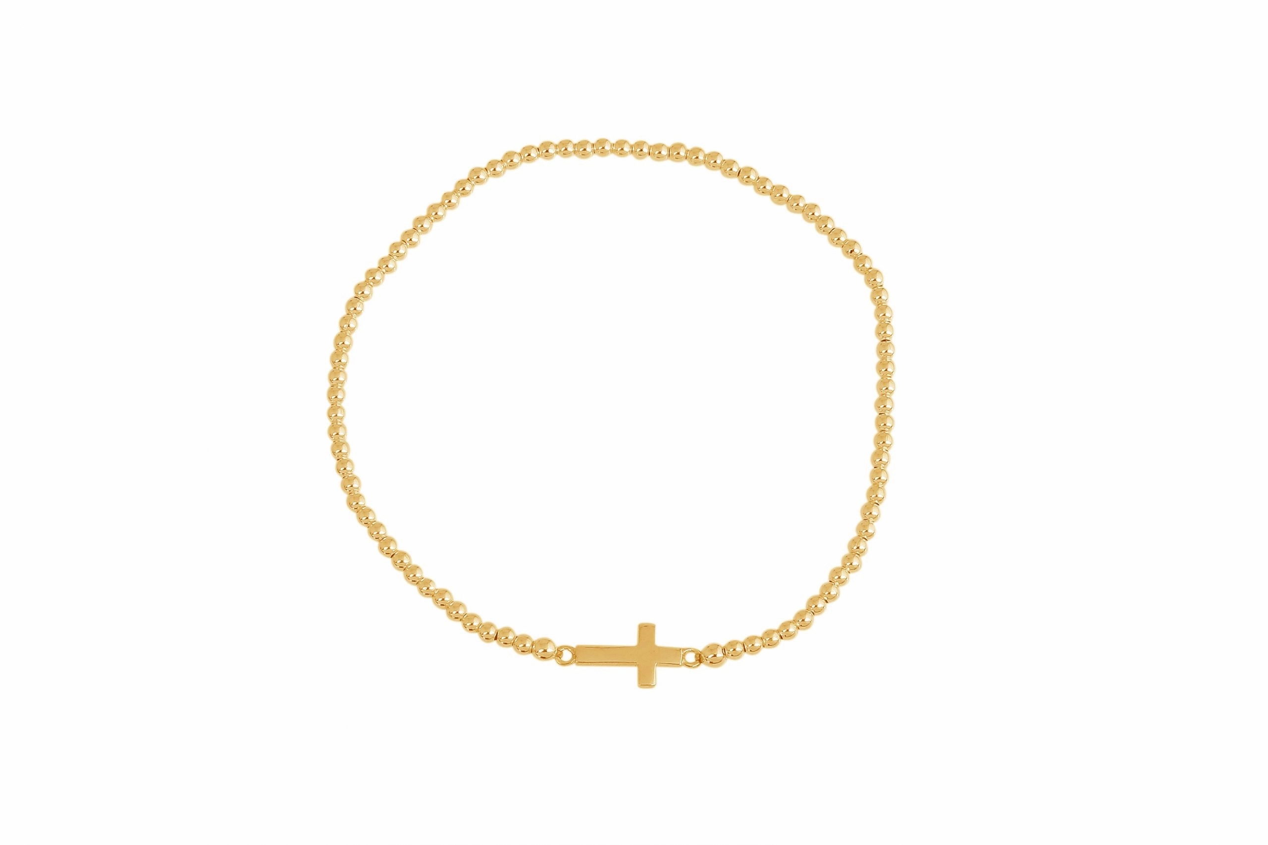 Mini side cross bracelet in gold filled