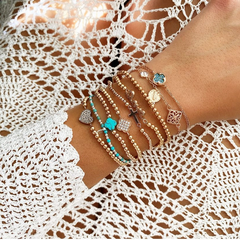 Mini side cross bracelet in gold filled