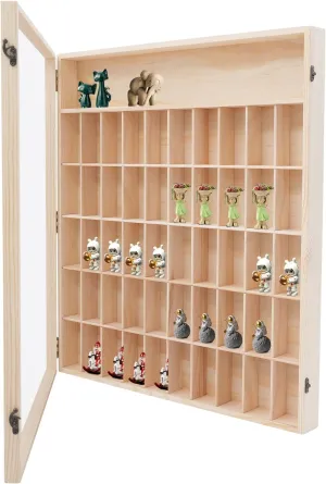 Minifigure Display Case for Collectibles, Building Block Toy Wall Cabinet Showcase for for Small Objects Lockable Removable Shelves