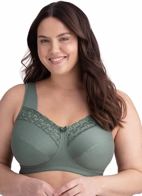 Miss Mary - Broderie Anglaise, Non Wired Bras for Women, Everyday Bras, Comfortable Cotton, Supportive with Full Coverage