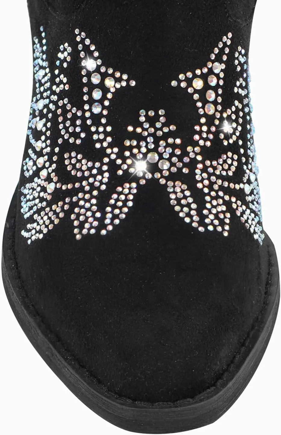 MissHeel Embroidery Knee High Boots Rhinestone Cowboy Boots