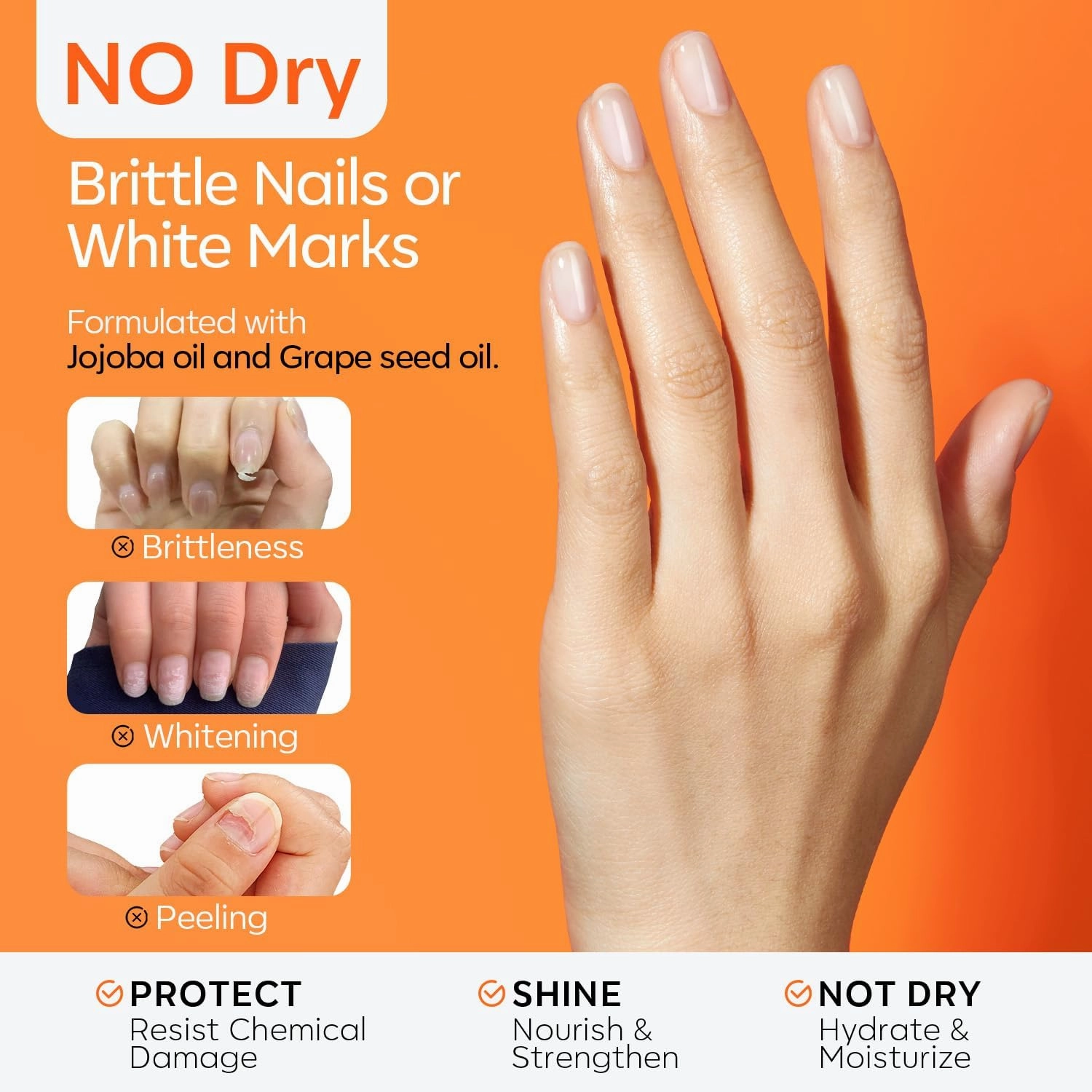 Modelones Nail Polish Remover, Acetone Nail Polish Remover Enriched with Jojoba Oil Gel Polish Remover for Gel Glue Acrylic Dip Powder Remover for Home Salon(8 FL.Oz., Pack of 2)