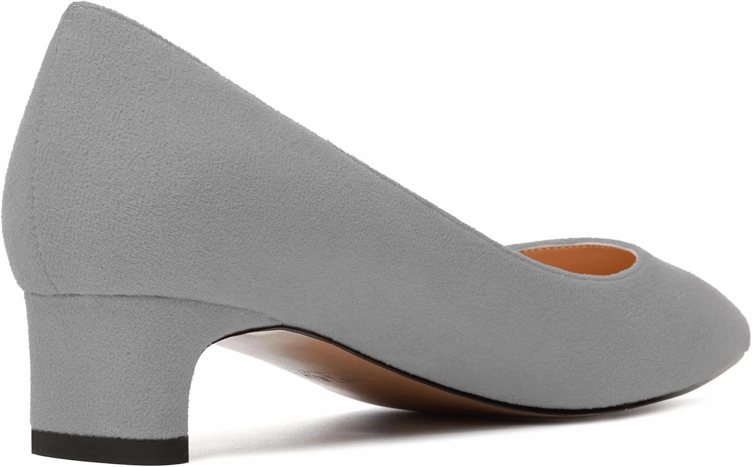MODENCOCO Womens Pointed Toe Casual Slip On Fashion Wedding Suede Chunky Low Heel Pumps Dressy Shoes 1.5 Inch