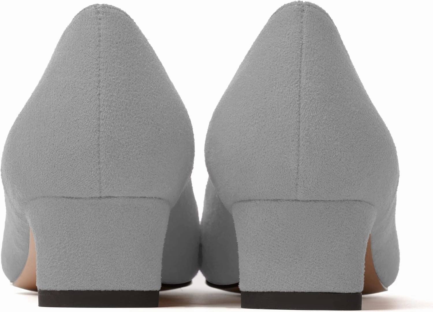 MODENCOCO Womens Pointed Toe Casual Slip On Fashion Wedding Suede Chunky Low Heel Pumps Dressy Shoes 1.5 Inch