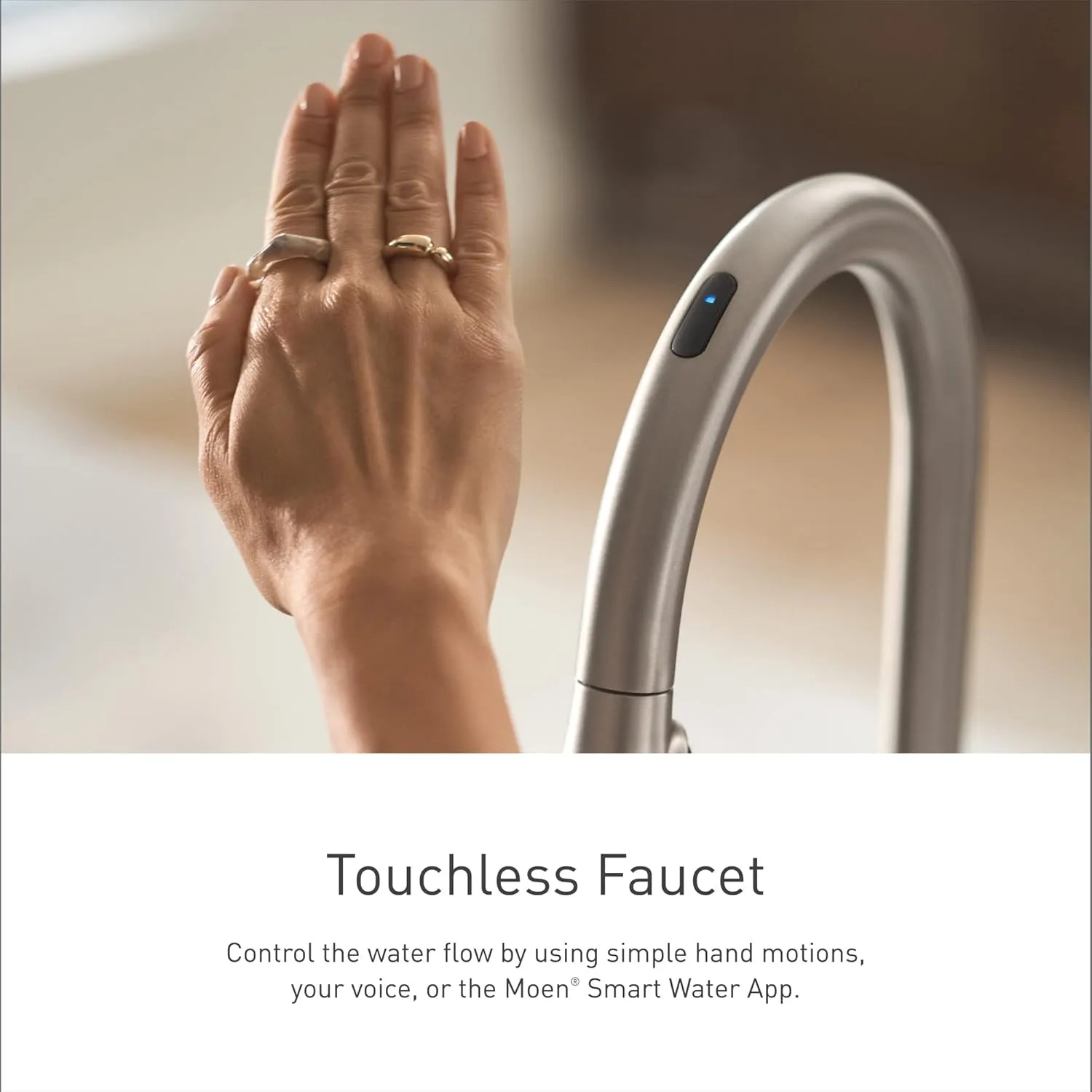Moen Align Brushed Gold Smart Faucet Touchless Kitchen Faucet with Pull Down Sprayer, Modern Kitchen Sink Faucet with Voice Control and Power Boost, 7565EVBG