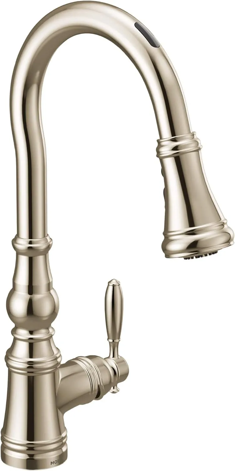 Moen Weymouth Spot Resist Stainless Smart Faucet Touchless Pull-Down Sprayer Kitchen Faucet with Voice and Motion Control, S73004EV2SRS