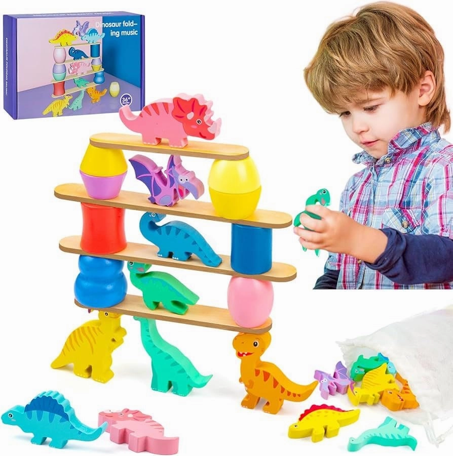Montessori Dinosaur Stacking Toys for Kids-2Y 